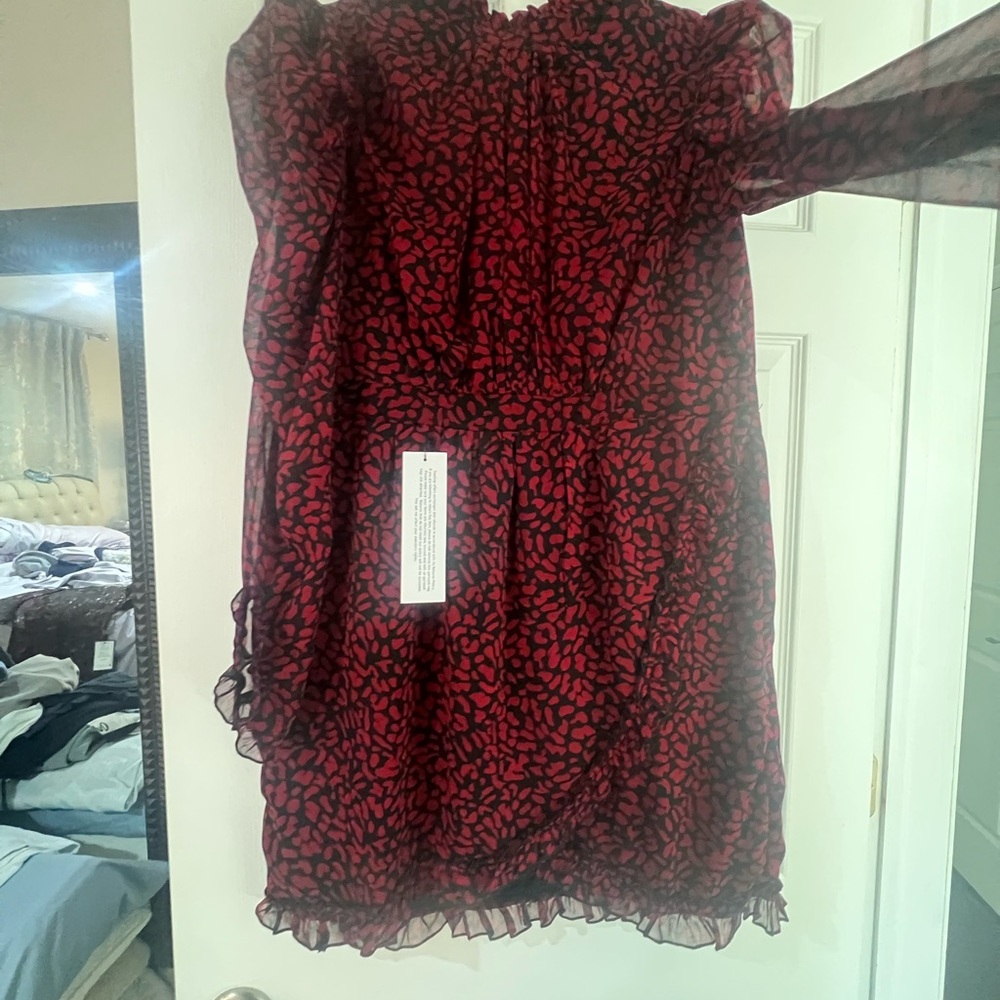Topshop Red and Black Mini Dress
